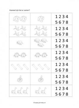 Werkblad dinos - Erbij sommen