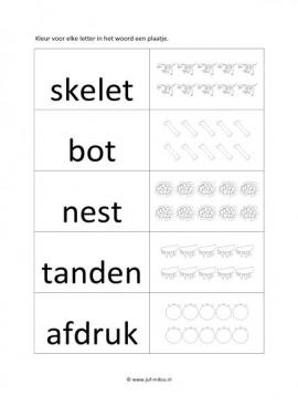 Werkblad dinos - Letters tellen