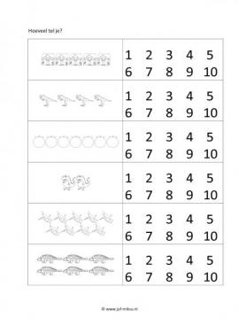 Werkblad dinos - Tellen 1