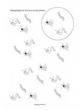 Werkblad kriebelbeestjes - Groepjes van 3