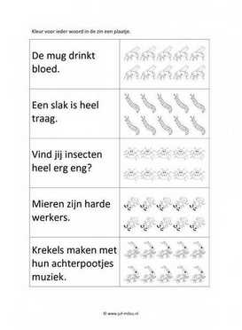 Werkblad kriebelbeestjes - Woorden tellen