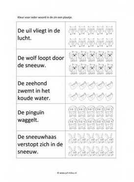 Werkblad sneeuwdieren - Woorden tellen