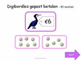 Digibord - Gepast betalen 1 euromunten