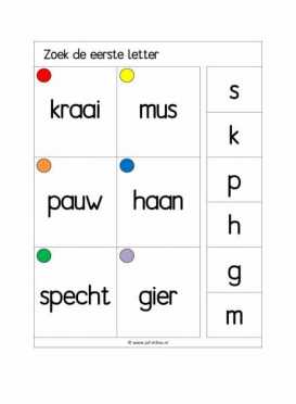 Knijpkaarten Zoek de eerste letter