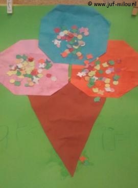 Knutselen IJsje vouwen met confetti
