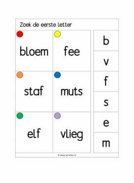 Knijpkaarten Zoek de eerste letter