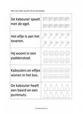 Werkblad elfjes en kabouters - Woorden tellen