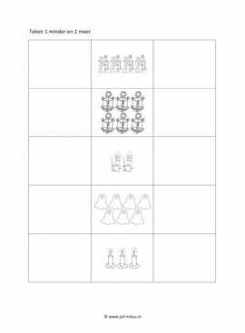 Werkblad griezelen - 1 minder en 1 meer