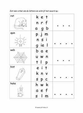 Werkblad griezelen - Letter en woordherkenning