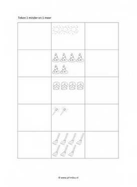 Werkblad heksen en tovenaars - 1 minder en 1 meer