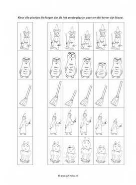 Werkblad heksen en tovenaars - Langer en korter