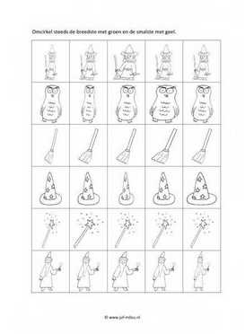 Werkblad heksen en tovenaars - Smal en breed