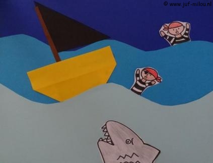Knutselen Piraten in zee