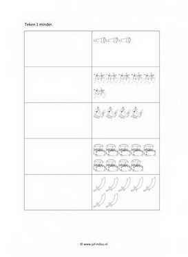 Werkblad piraten - 1 minder