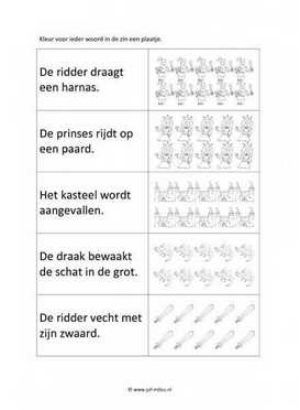 Werkblad ridders en prinsessen - Woorden tellen