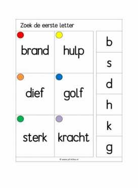 Knijpkaarten Zoek de eerste letter