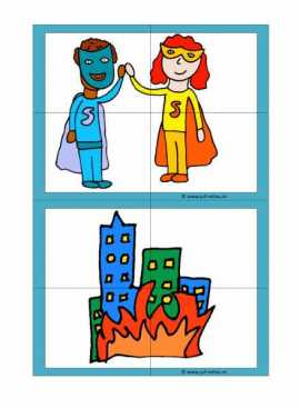 Werkblad superhelden - Puzzel