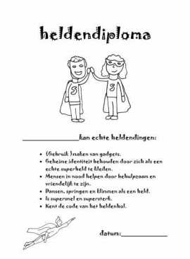 Werkblad superhelden - Heldendiploma