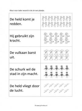 Werkblad superhelden - Woorden tellen