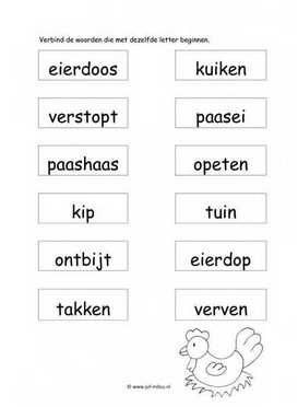 Werkblad pasen - Dezelfde beginletter