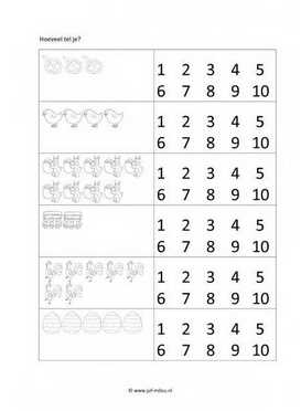 Werkblad pasen - Tellen 1