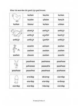 Werkblad pasen - Woordherkenning 3