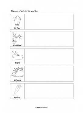 Werkblad sinterklaas - Woorden stempelen 2