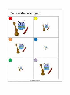 Knijpkaarten Zet van klein naar groot