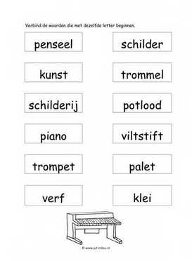 Werkblad kunst - Dezelfde beginletter