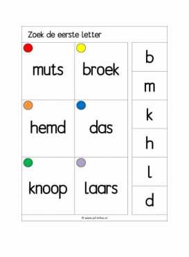 Knijpkaarten Zoek de eerste letter