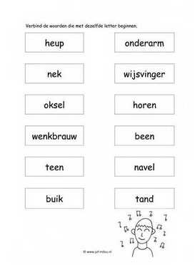 Werkblad lichaam - Dezelfde beginletter