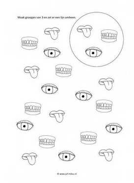 Werkblad lichaam - Groepjes van 3
