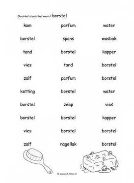 Werkblad verzorging - Woordherkenning 1