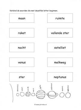 Werkblad ruimte - Dezelfde beginletter