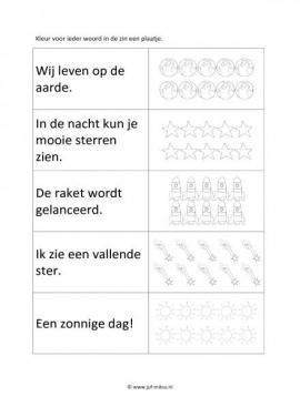 Werkblad ruimte - Woorden tellen