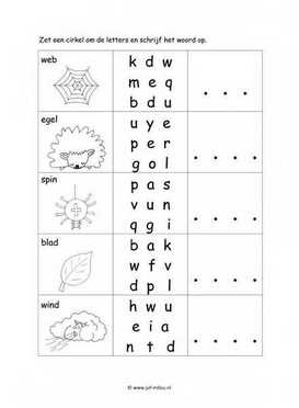 Werkblad herfst - Letter en woordherkenning