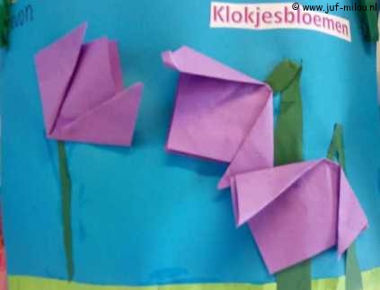 Knutselen Klokjesbloemen vouwen