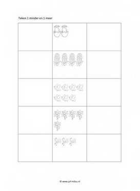 Werkblad lente - 1 minder en 1 meer