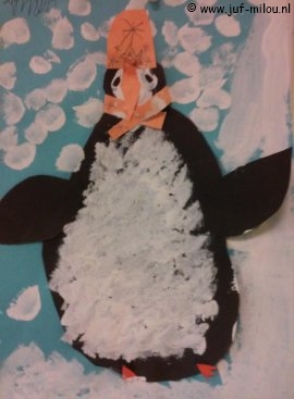 Knutselen Pinguin in de sneeuw