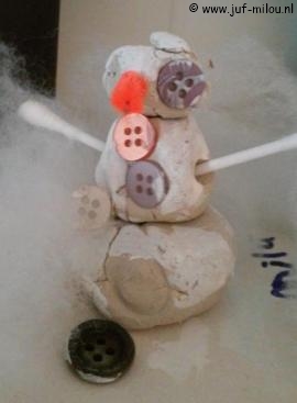Knutselen Sneeuwpop kleien