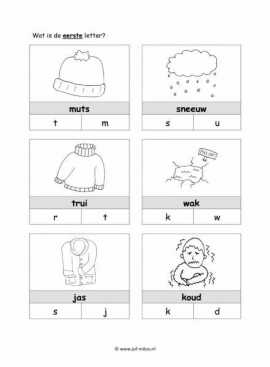 Werkblad winter - Beginletter makkelijk 2