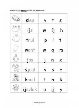 Werkblad winter - Beginletter makkelijk