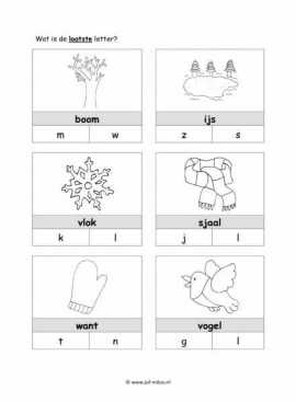 Werkblad winter - Eindletter makkelijk 2