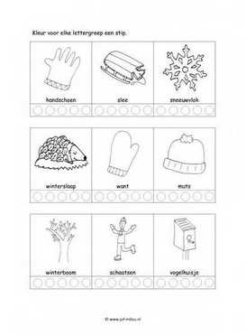 Werkblad winter - Lettergrepen