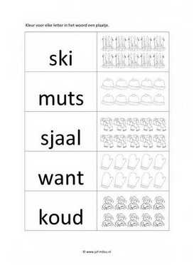 Werkblad winter - Letters tellen