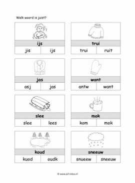 Werkblad winter - Woordherkenning 4