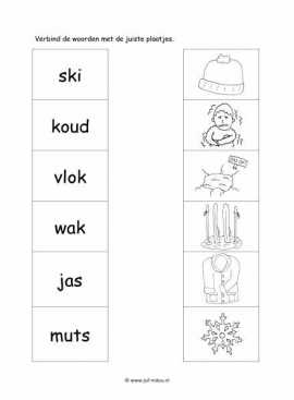 Werkblad winter - Woordjes lezen 2