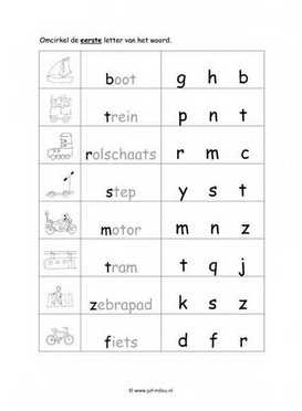 Werkblad verkeer - Beginletter makkelijk