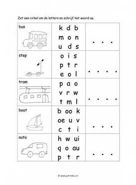 Werkblad verkeer - Letter en woordherkenning