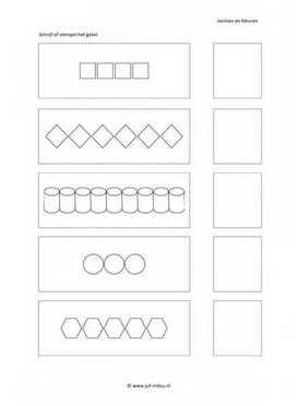 Werkblad vorm en kleur - Getal zw